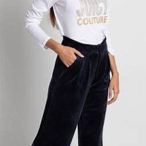 Juicy Couture Black Label Velour Cropped Wide Leg